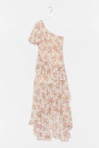 NASTY GAL Nip It in the Bud Floral Maxi Dress / one shoulder summer frock