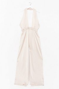 Nasty Gal Oh What a Night Satin Halter Jumpsuit