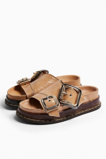 TOPSHOP PIA Natural Buckle Footbed Sandals