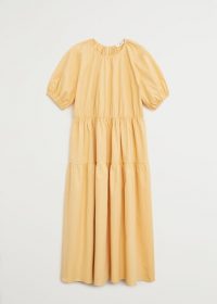 MANGO POPINS Puffed sleeves dress yellow