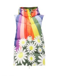 0 MONCLER GENIUS RICHARD QUINN Raquel rainbow and daisy-print hooded gilet / colourful gilets