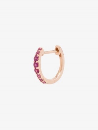 Roxanne First ROX FIRST 14K RG PNK SAPH GRAD HOOP SGL / pink sapphires / small single hoops