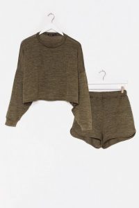 NASTY GAL Runner Your Mouth Sweater and Shorts Lounge Set