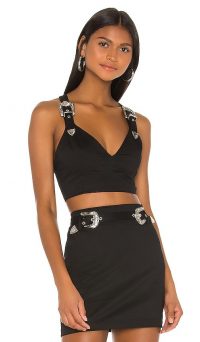 superdown x Draya Michele Kodie Buckle Crop Top