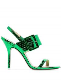 THE ATTICO green Mariah python effect sandals