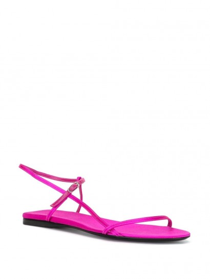 THE ROW Bare flat satin sandals in fuchsia