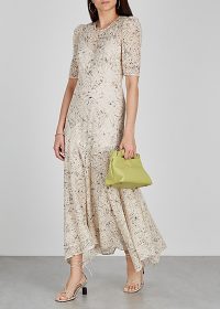 VERONICA BEARD Balsam eyelet-embroidered georgette maxi dress ~ handkerchief hem dresses