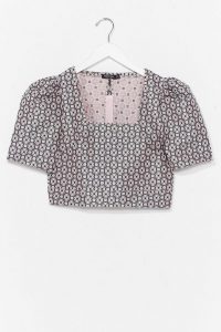 Nasty Gal What You Don’t Grow Floral Crop Top Pink