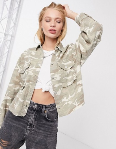 AllSaints sol camo jacket in camouflage cream