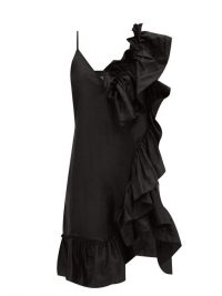 MARQUES’ALMEIDA Asymmetric ruffled silk-tafetta dress ~ statement ruffles