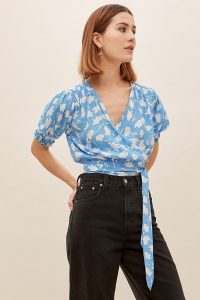 Faithfull Floral Crop Wrap Top