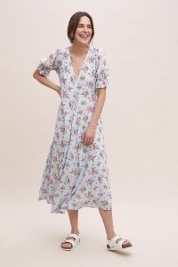 Faithfull The Brand Maggie Floral-Print Dress Blue Motif