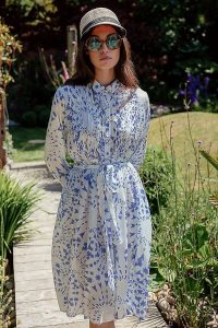 Tallulah & Hope Shirt Dress Blue Motif ~ waist tie dresses