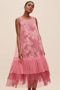 Alice Archer x Anthropologie Trixie Tulle Midi Dress / sheer overlay dresses