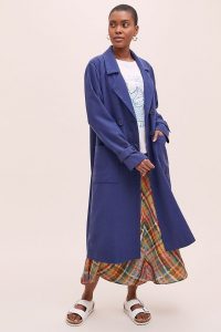 Marleigh Crinkle Trench Coat Navy