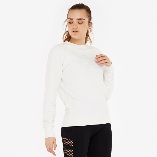 icon womens sweatshirt in chalk from Do Sport Live. A classic look with a crew neckline, ribbed hem and cuffs