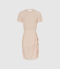 REISS BROOKLYN DIAMANTE DETAIL DRESS NUDE ~ luxe style evening dresses