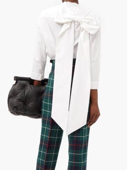 DUNCAN Burnes back-bow cotton shirt ~ white statement shirts