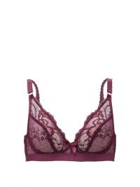 AGENT PROVOCATEUR Carmelia lace and tulle underwired bra ~ plum purple bras