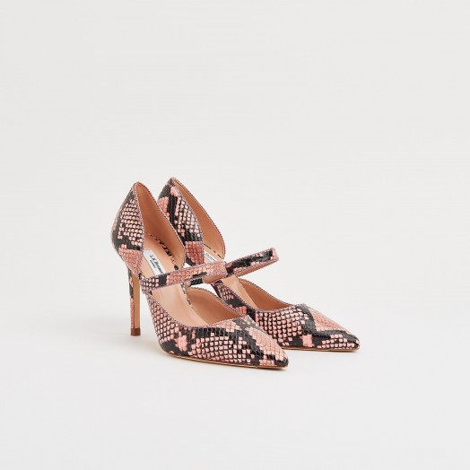 L.K. BENNETT FLORENCE CANDY SNAKE PRINT POINTED COURTS / Mary Jane shoes