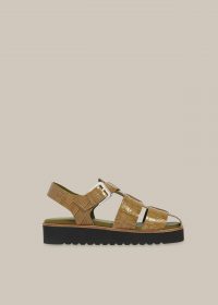 WHISTLES KENDRA CROC SANDAL GREEN