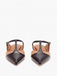 MALONE SOULIERS Imogen T-bar leather mules ~ flat heel pointy toe t-bars