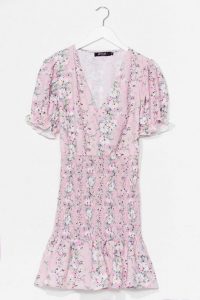 Nasty Gal It’s Always a Bud Time Floral Mini Dress Pink