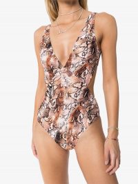 MELISSA ODABASH cutout snake-print swimsuit