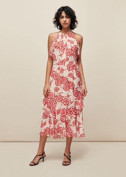 WHISTLES DEVINA DIAGONAL FLORAL DRESS ~ summer occasion dresses