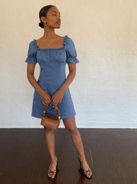 Reformation Robles Dress Azul | puffed sleeve dresses