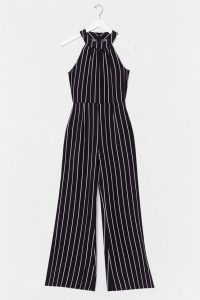 NASTY GAL Stripe of Magic Wide-Leg Racer Jumpsuit