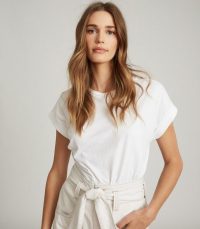 REISS TEREZA COTTON-JERSEY T-SHIRT WHITE / casual wardrobe staple