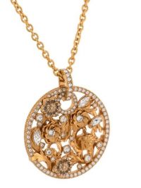 Versace crystal-embellished charm necklace / round disc pendants