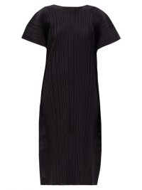 PLEATS PLEASE ISSEY MIYAKE Wide-sleeve technical-pleated pointelle dress