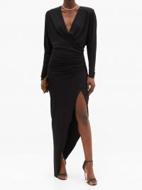 ALEXANDRE VAUTHIER Asymmetric gathered jersey dress ~ glamorous front wrap event dresses