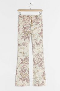 Pilcro High-Rise Bootcut Floral Print Jeans Neutral Motif / printed denim