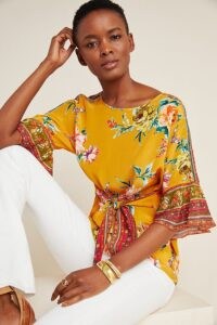 Vineet Bahl Darlene Blouse / yellow tie front blouses