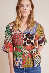 Dhruv Kapoor Leandra Blouse / mixed print blouses / tigers