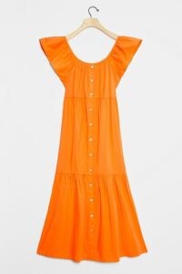 Amadi Luiza Tiered Maxi Dress / orange off the shoulder dresses / summer clothing