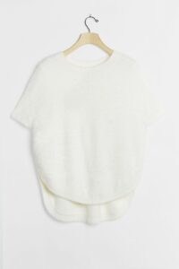 ANTHROPOLOGIE Nymeria Short Sleeve Sweatshirt / curved hem pullover