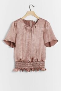 Ro & De Kipp Shimmer Blouse / smocked waist blouses