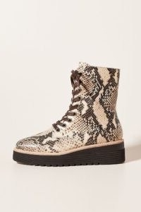 Silent D Lace-Up Platform Boots Neutral Motif / reptile print boot