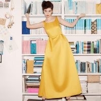 L.K. BENNETT BIARRITZ YELLOW SATIN MAXI DRESS / vintage look glamour / long yellow event dresses