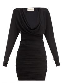 ALEXANDRE VAUTHIER Cowl-neck ruched jersey mini dress ~ a touch of 90s glamour