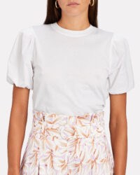 DEREK LAM 10 CROSBY Eva Puff Sleeve T-Shirt | white tee