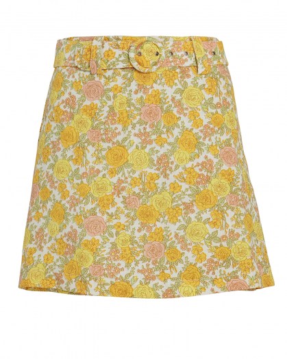 Dakota Fanning yellow floral skirt on Instagram, FAITHFULL THE BRAND ...