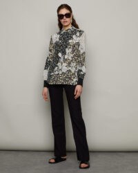 JIGSAW FLORAL COLLAGE SILK BLOUSE / bold flower print blouses