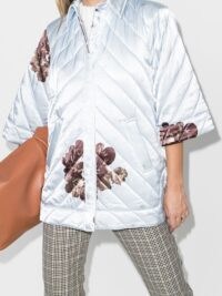 GANNI quilted print shirt jacket