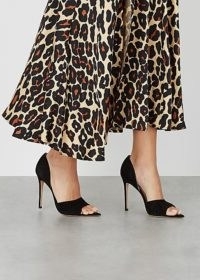 GIANVITO ROSSI Camoscio 105 black suede pumps / open toe stiletto heel court shoes / high heeled courts