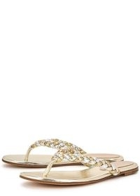 GIANVITO ROSSI Tropea metallic leather sandals / luxe silver and gold thonged sandal